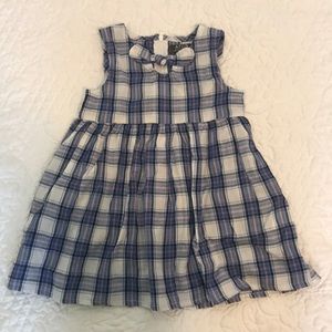 Blue and pink check summer dress